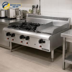 Bếp âu 4 có rán phẳng dùng gas BERJAYA OB4GG1B-17