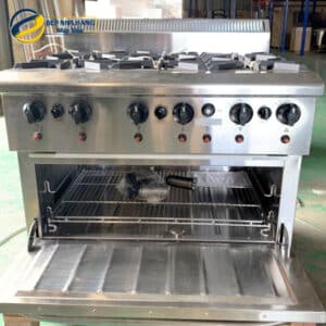 Bếp âu 6 họng có lò nướng dùng gas BERJAYA DRO6-17