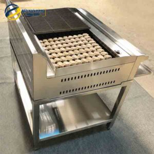 Bếp nướng than nhân tạo 3 họng dùng gas có chân đứng BERJAYA CB3BFS-17