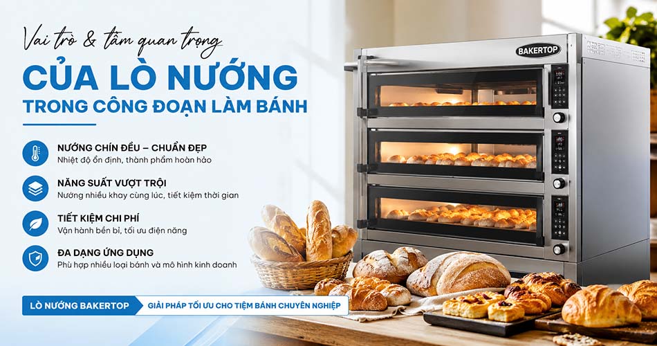 Vai trò và tầm quan trọng của lò nướng trong quy trình làm bánh chuyên nghiệp 1 vai tro chuc nang lo nuong banh 950x500 1